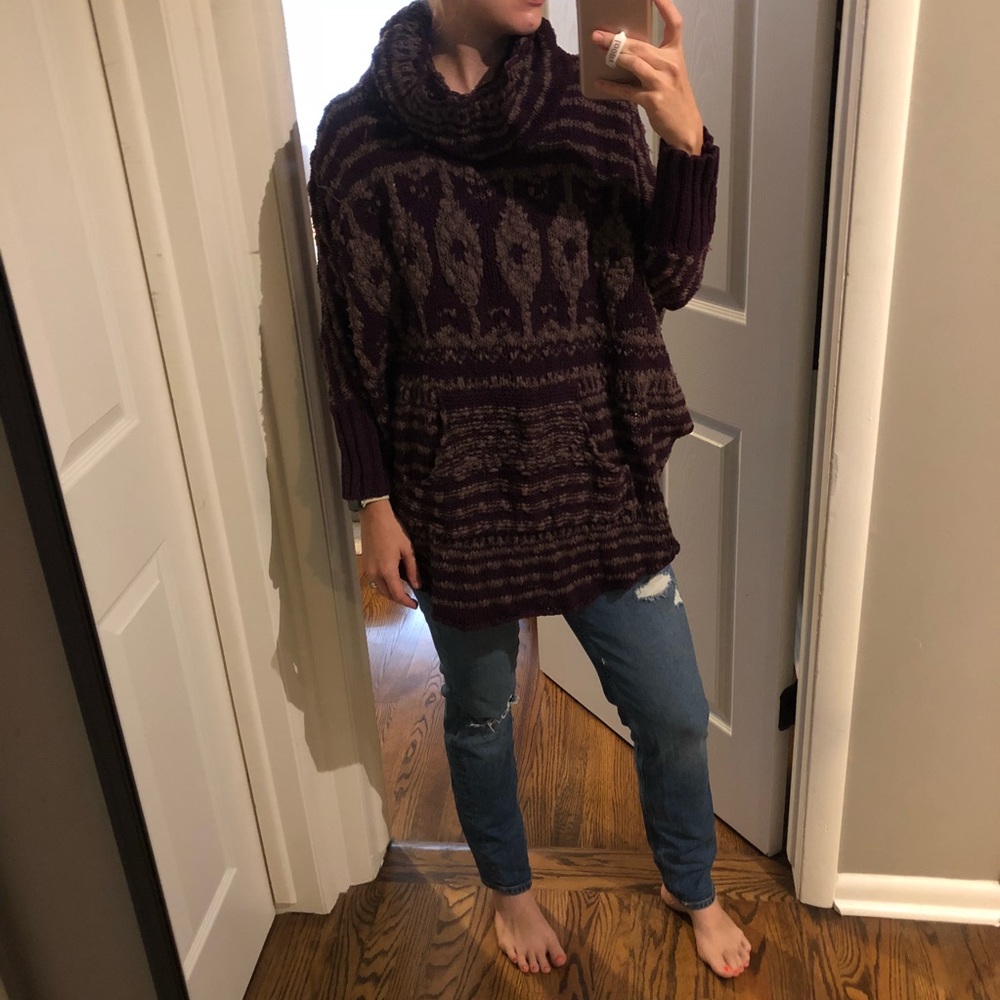 Free People turtleneck sweater poncho M